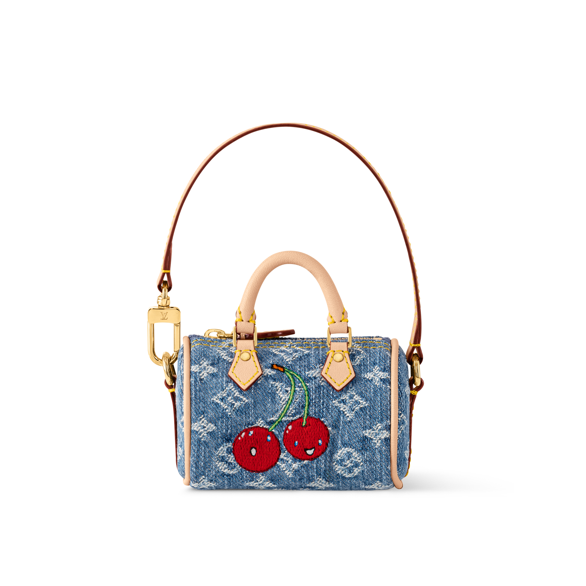 LV x TM Micro Speedy Denim Cerise Bag Charm - Luxury Key Holders